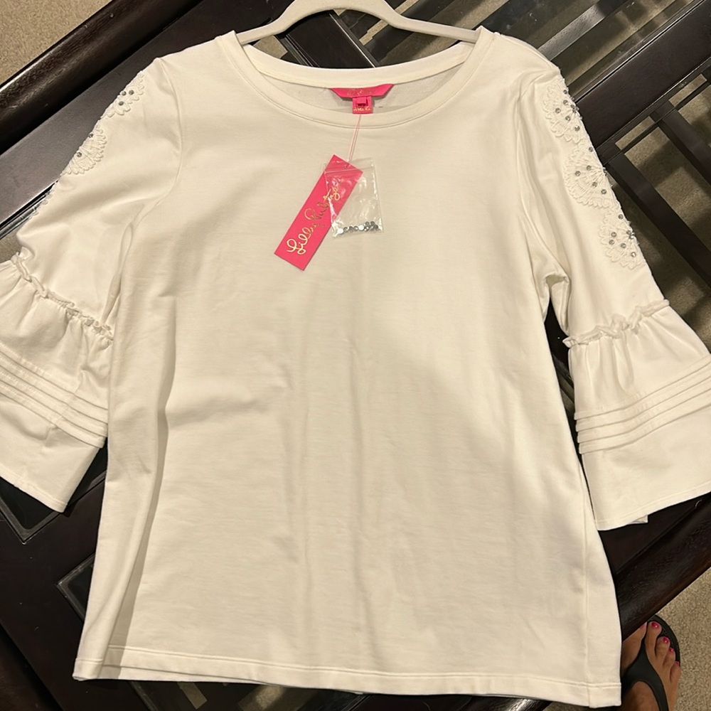 NWT Lilly Pulitzer, Fatima top,  coconut, size large